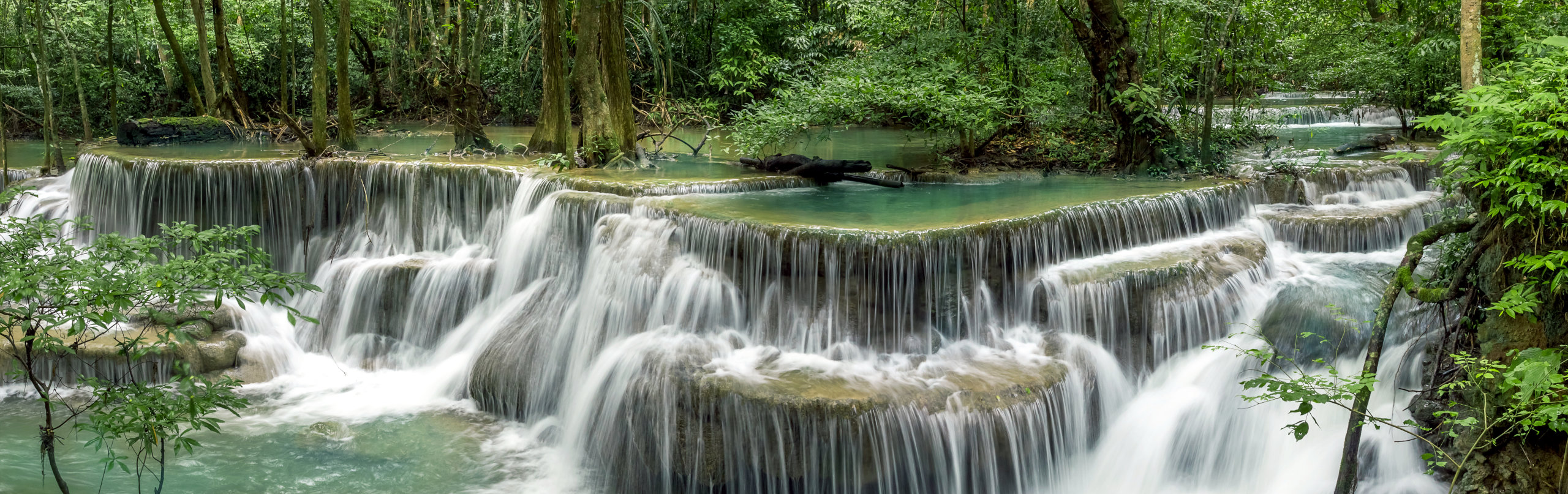 Huai Mae Khamin Waterfall in Srinakarin Dam - Kanchanaburi Thailand